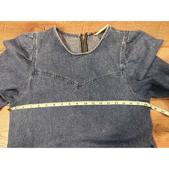 Free People Self Control Denim Mini Dress in Blue 0 - Picture 6 of 9